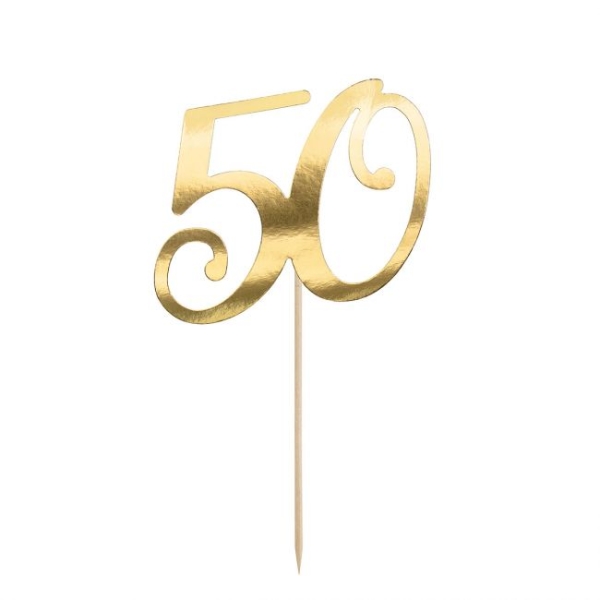 Cake Topper - 50 - Gold